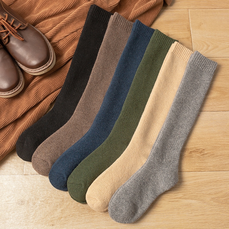 Lot De 3 à 5 Paires Chaussettes Thermiques Homme - Laine Mélange Cachemire - Mi-mollet - Neuf Avec étiquettes