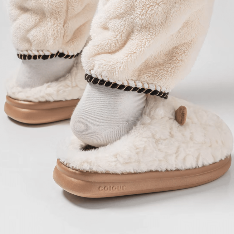 Chaussons femme confort plateforme mouton 2 Chaussons femme confort plateforme mouton 2