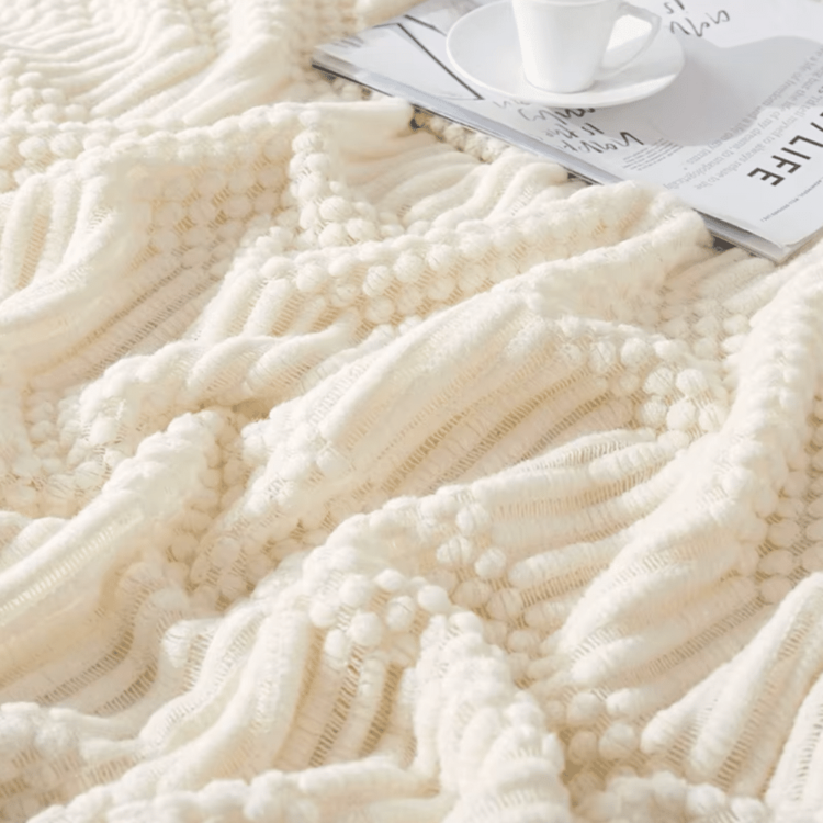 Plaid chaud et doux à franges 2 Plaid chaud et doux à franges 2