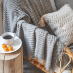 Plaid chaud et doux à franges 6