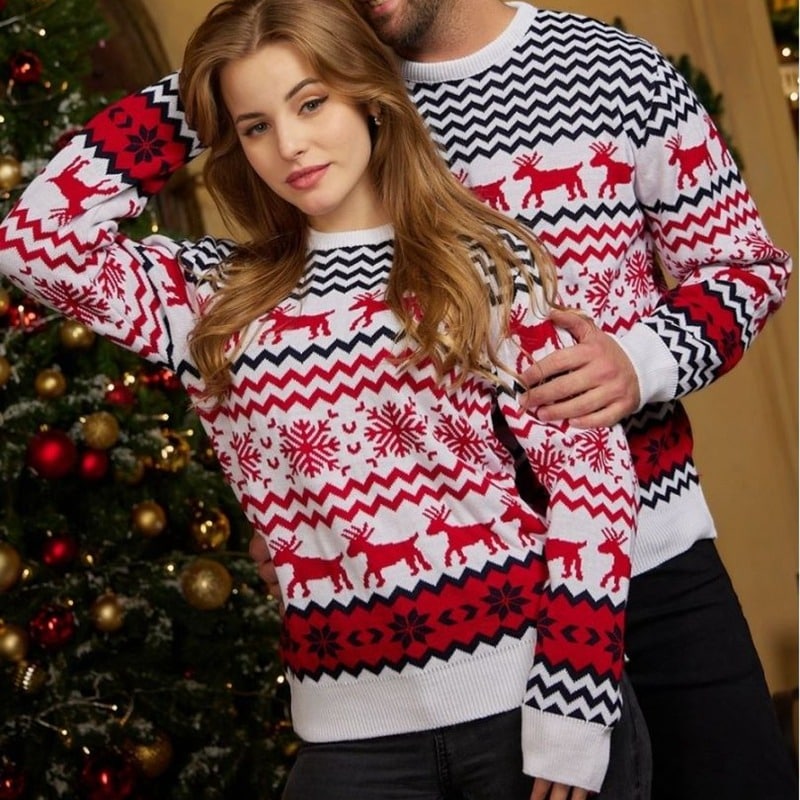 Pull De Noël Femme 2025 - Sweat à Manches Longues Imprimé Renne, Décontracté Et Confortable Pour Les Fêtes
