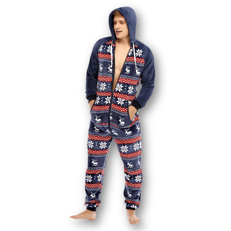 Combinaison pyjama homme tricolore Noël 2 Combinaison pyjama homme tricolore Noël 2