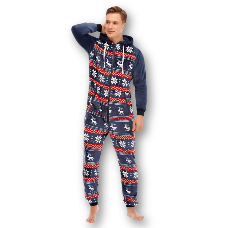 Combinaison pyjama homme tricolore Noël 4 Combinaison pyjama homme tricolore Noël 4