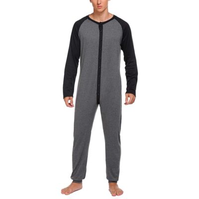 Combinaison pyjama homme fine bicolore [Bon plan -20%]