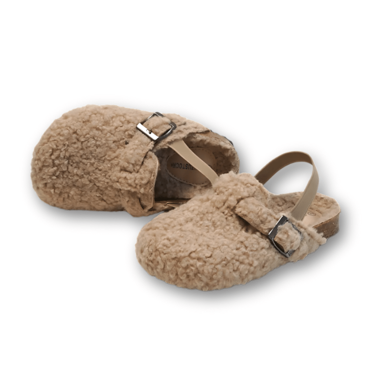 Chaussons enfant sabots mouton avec élastiques 2 Chaussons enfant sabots mouton avec élastiques 2