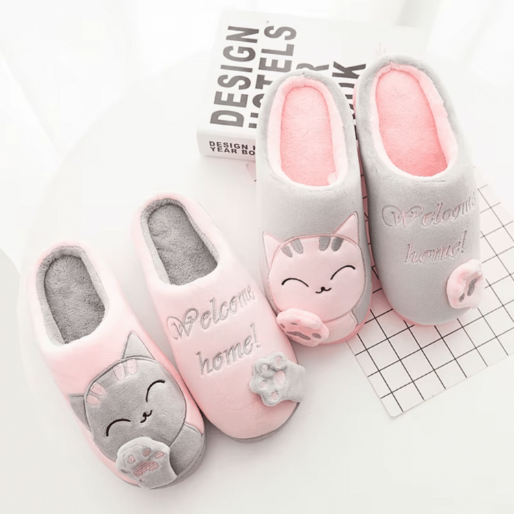 Chaussons femme confort chat welcome home 2 Chaussons femme confort chat welcome home 2