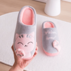 Chaussons femme confort chat welcome home 5