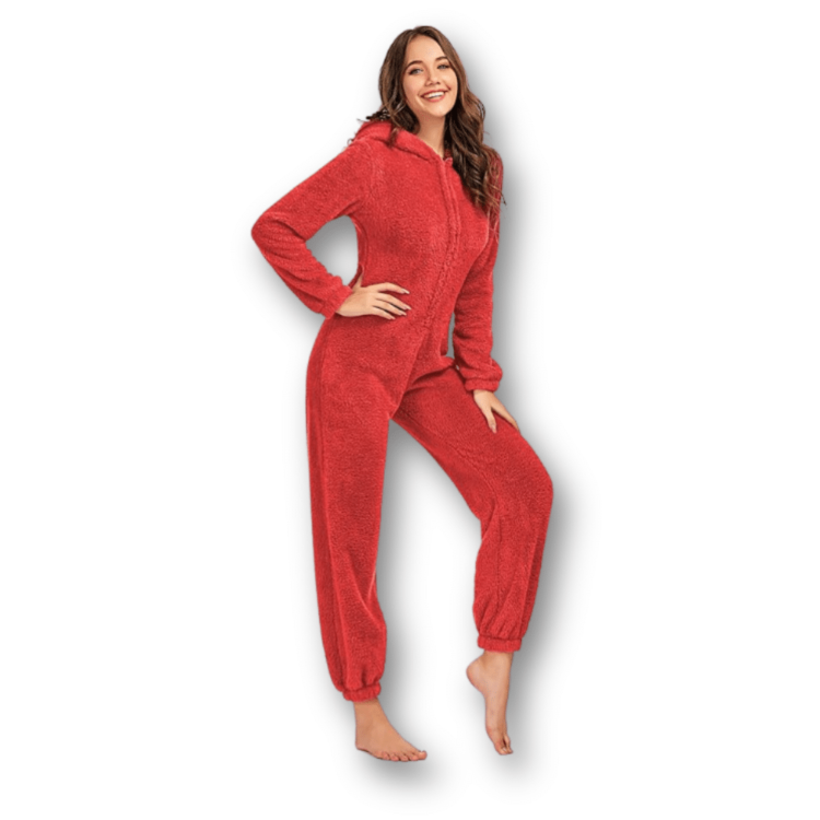 Combinaison pyjama femme uni oreilles d'ourson 5 Combinaison pyjama femme uni oreilles d'ourson 5
