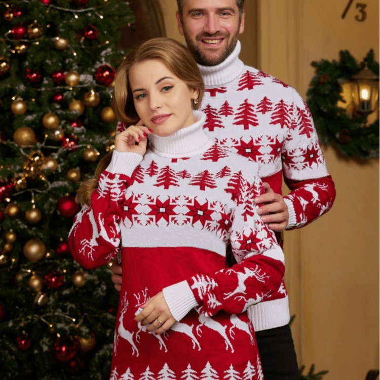 Pull de noël femme rennes joueurs9 Pull de noël femme rennes joueurs9