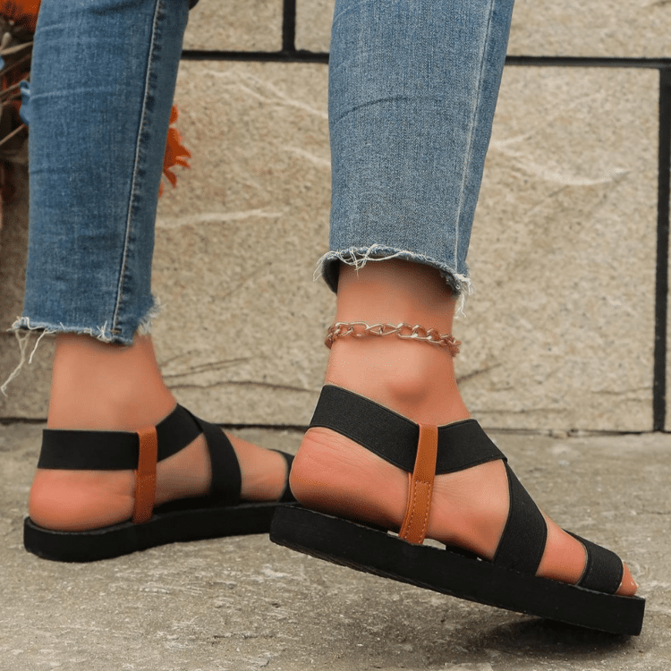 Sandales plates noires Wanderer 2 Sandales plates noires Wanderer 2