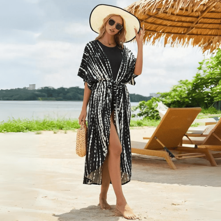 Kimono de plage long Lézarder au soleil 2 Kimono de plage long Lézarder au soleil 2