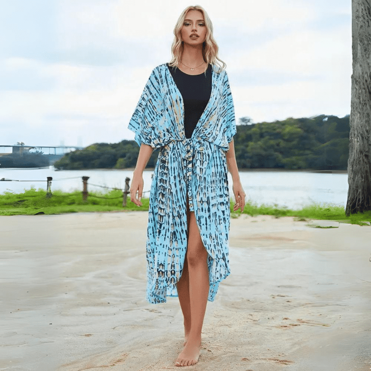 Kimono de plage long Lézarder au soleil 3 Kimono de plage long Lézarder au soleil 3