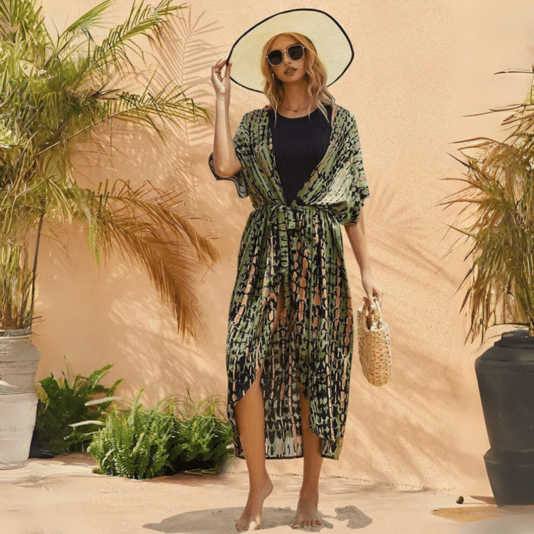 Kimono de plage long Lézarder au soleil 7 Kimono de plage long Lézarder au soleil 7