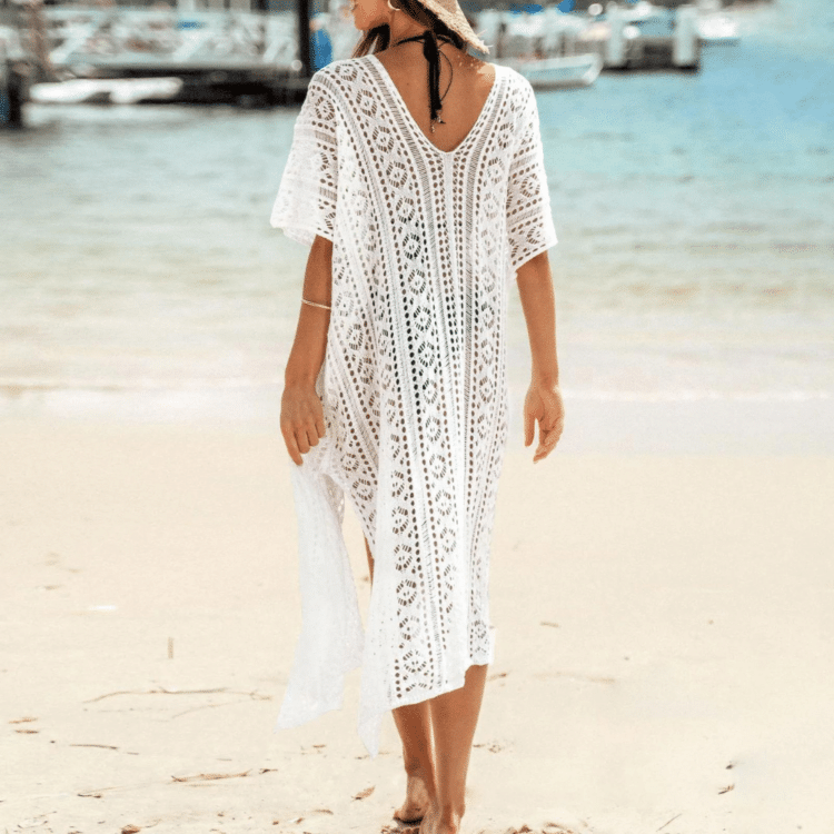 Robe de plage longue crochet Senteur mimosa 2 Robe de plage longue crochet Senteur mimosa 2