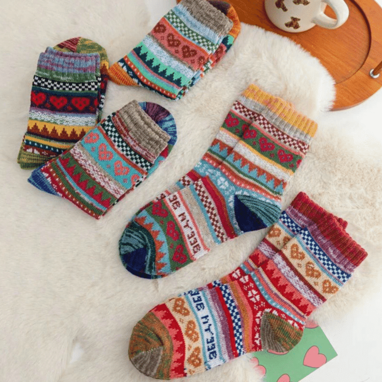 Chaussettes chaudes femme Lovely Feet 5 Chaussettes chaudes femme Lovely Feet 5