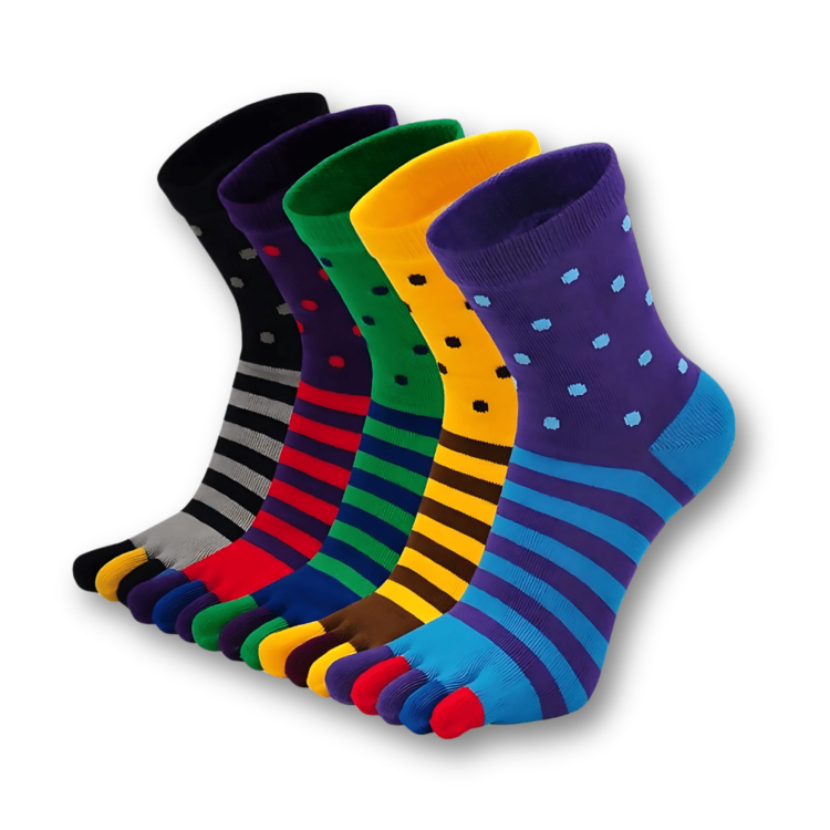 Chaussettes doigts de pieds Color Toes lot 5 paires 7 Chaussettes doigts de pieds Color Toes lot 5 paires 7