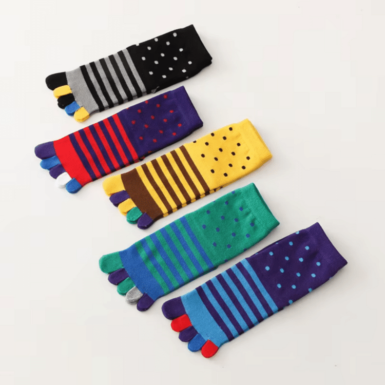 Chaussettes doigts de pieds Color Toes lot 5 paires 8 Chaussettes doigts de pieds Color Toes lot 5 paires 8