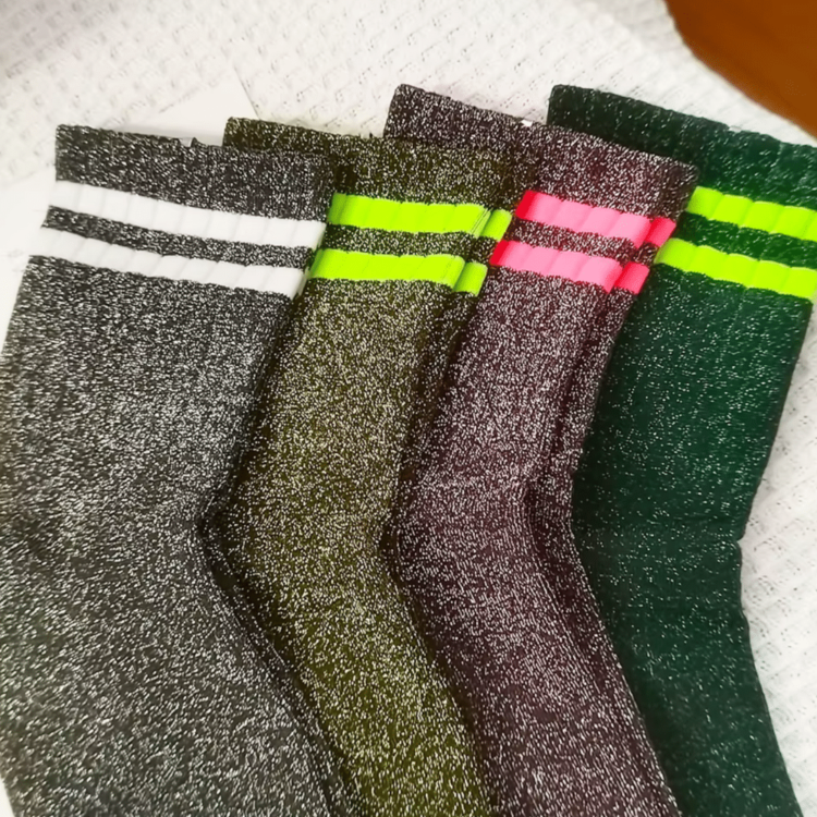 Chaussettes à paillettes Fluo Sport 5 Chaussettes à paillettes Fluo Sport 5